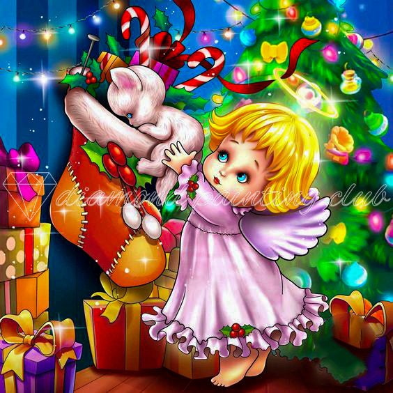 Cute Little Girl Christmas Diamond Art – All Diamond Painting Art