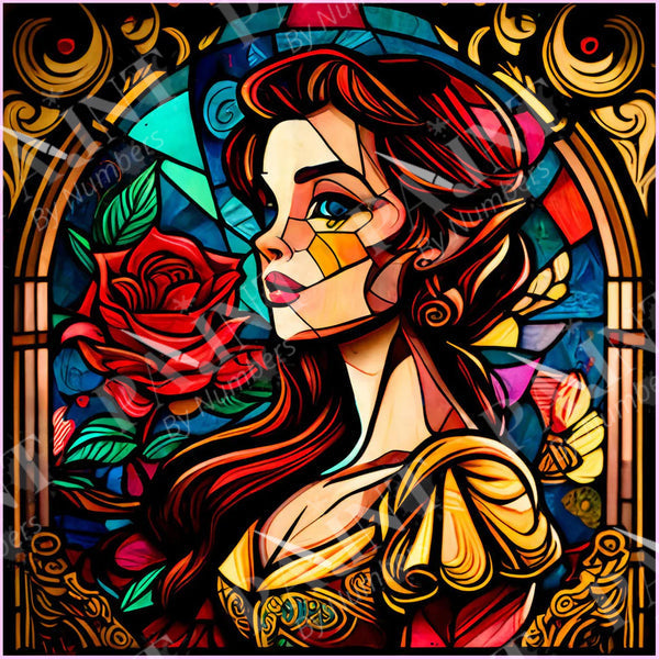 Disney Stained Glass Paint By Numbers - PBN Canvas