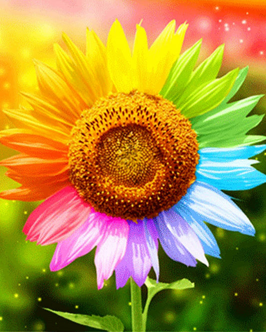 Colorful Sunflower paint by numbers Kit