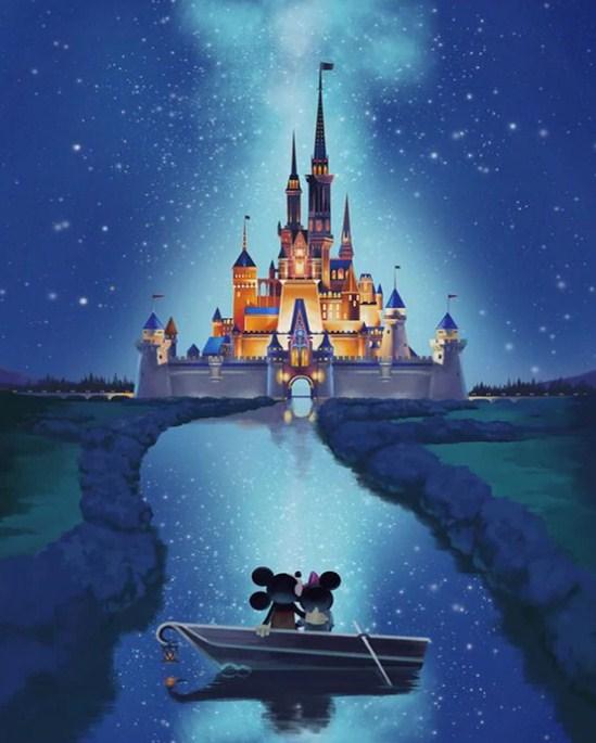 Disney Castle Firework Diamond Painting Mickey Mouse Full Square