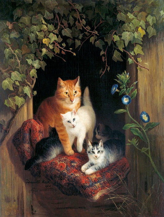 Cats In Tree House - Diamond Painting Kit