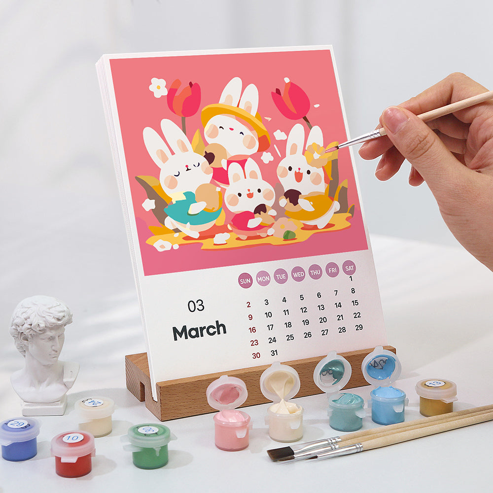 12 Pieces Cartoon Calender Set - Paint By Numbers