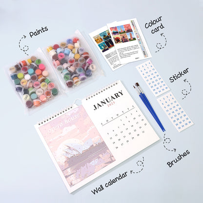 12 Pieces 2025 Calender Set - Paint By Numbers