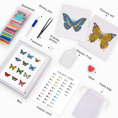 12Pcs Butterfly Mini Diamond Painting Kit