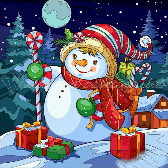 Christmas Snowman Gifts Diamond Art