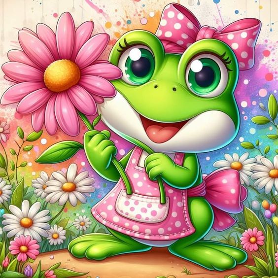 Cute Little Frog Diamond Bead Art