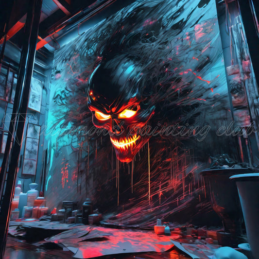 Demon In Wall Halloween Diamond Painting Kits