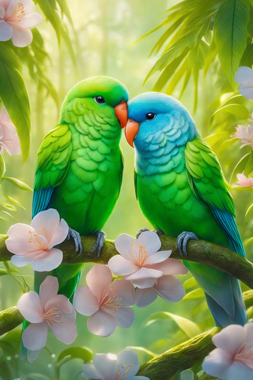 Love Birds Couple Diamond Dot Art