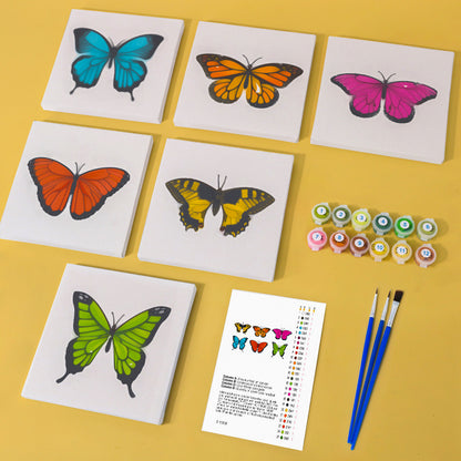 6pcs Set - Mini Butterfly Paint By Numbers