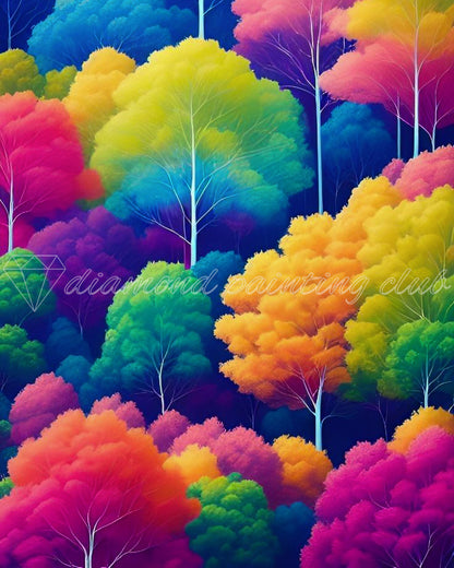 Multi Color Trees Paint With Diamonds