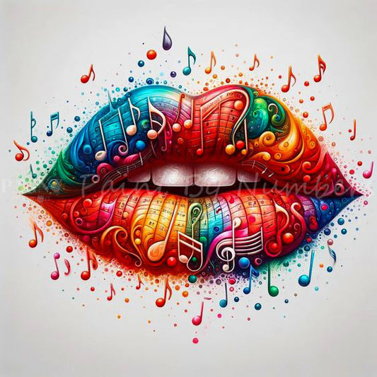 Musical Lips Paint By Number For Adults