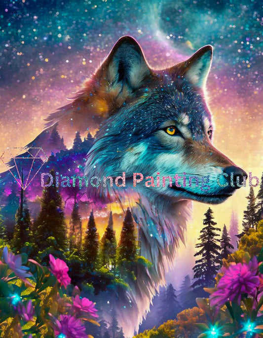 Wolf Paint With Diamonds