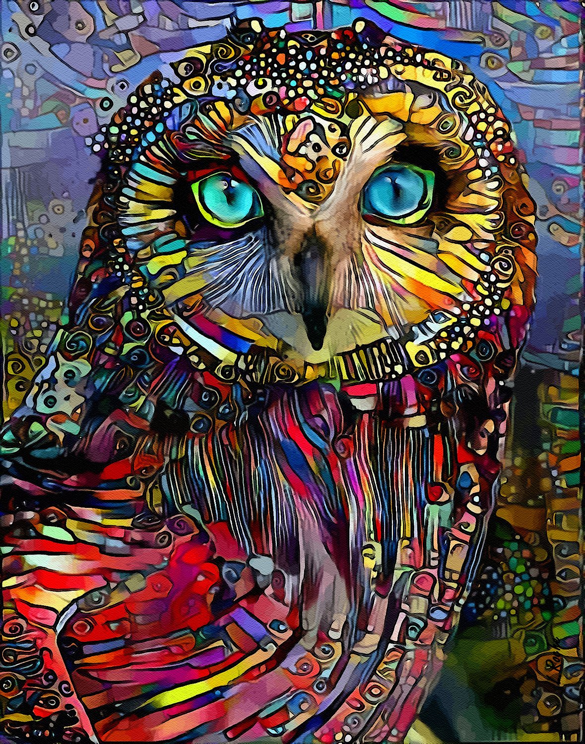 Staring Owl Diamond Bead Art