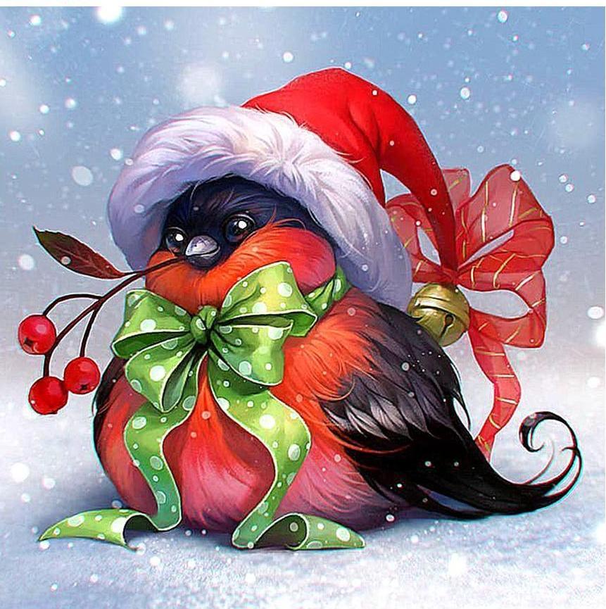 A Happy Christmas - Bird paint by numbers