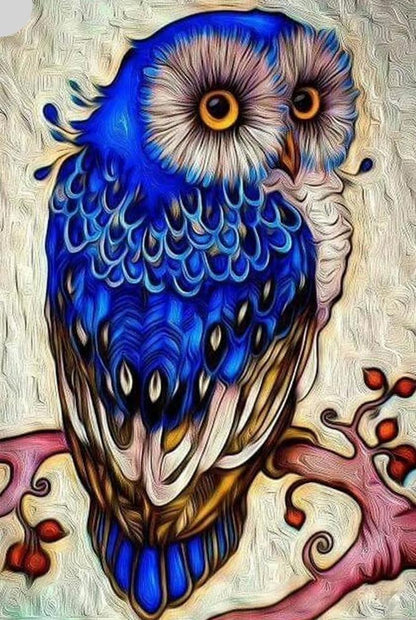 Blue Owl Diamond Painting Kit