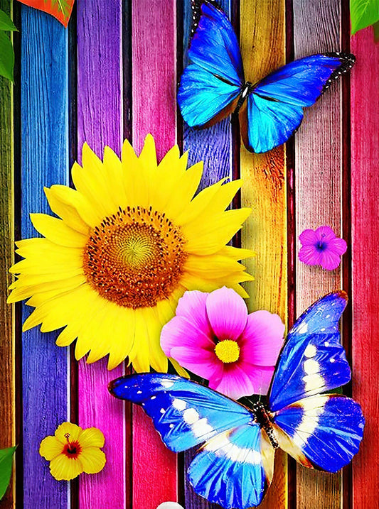 Papillons bleus - Kit d'art diamant 