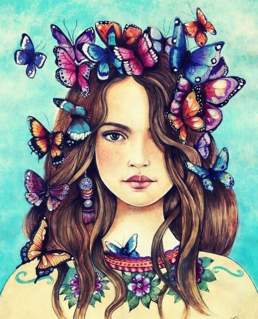 Butterfly Lady Flower Diamond Art – All Diamond Painting Art