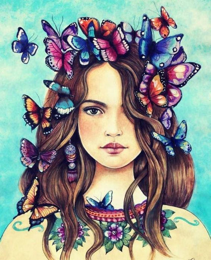 Butterflies On Her Mind Paint By Numbers