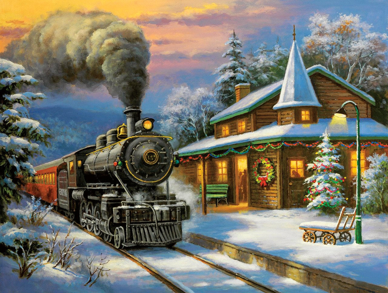 Christmas Trip - Train paint by numbers