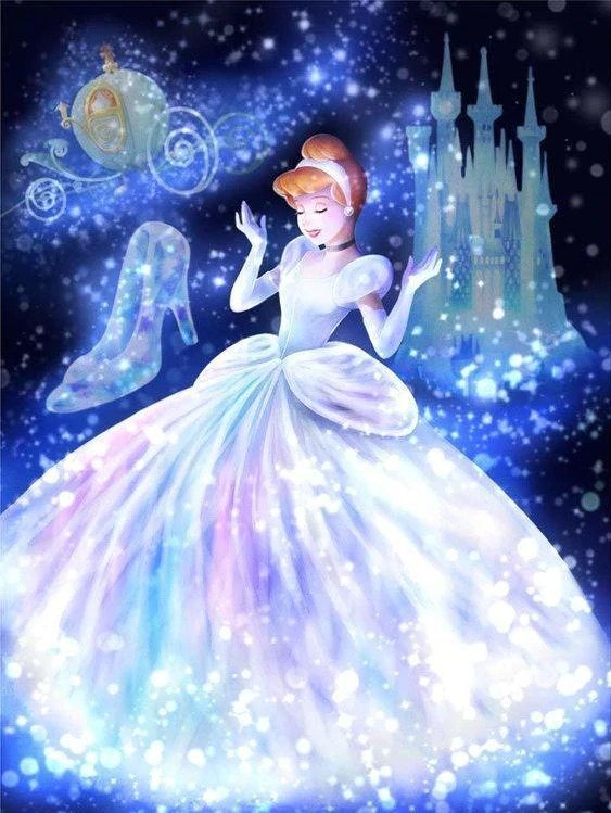 Cinderella In White Dress - Disney Diamond Painting
