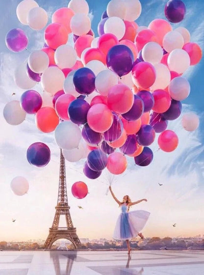 Colorful Balloons & Eiffel Tower Diamond Painting