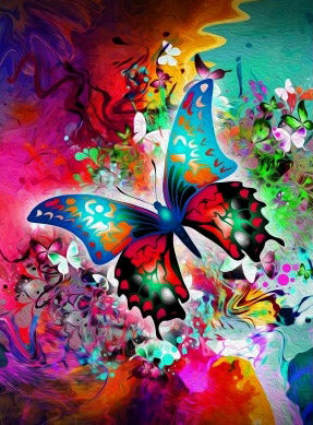 Colorful Butterfly Diamond Bead Art