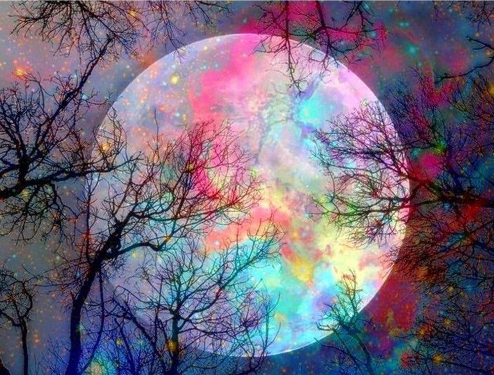 Colorful Full Moon - Best Diamond Painting