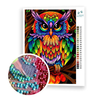 Colorful Owl - Paint by Diamonds