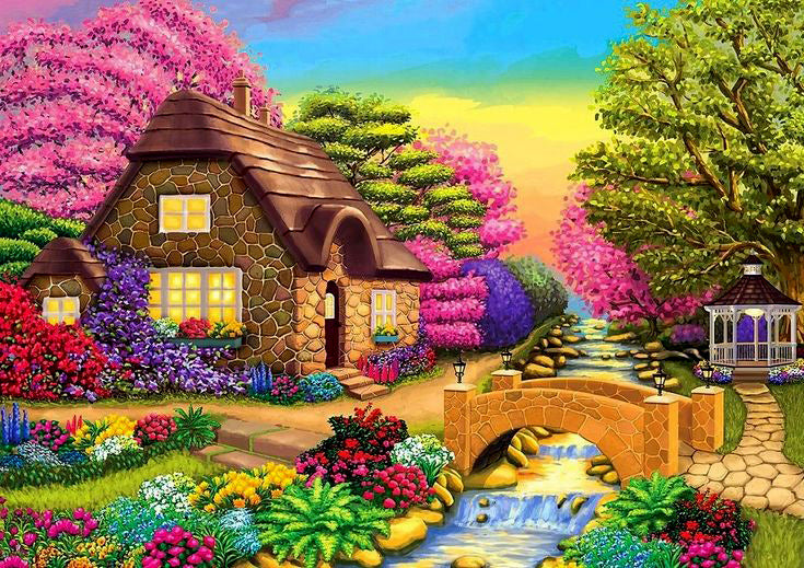 Colorful Village Life - Paint By Numbers For Adults