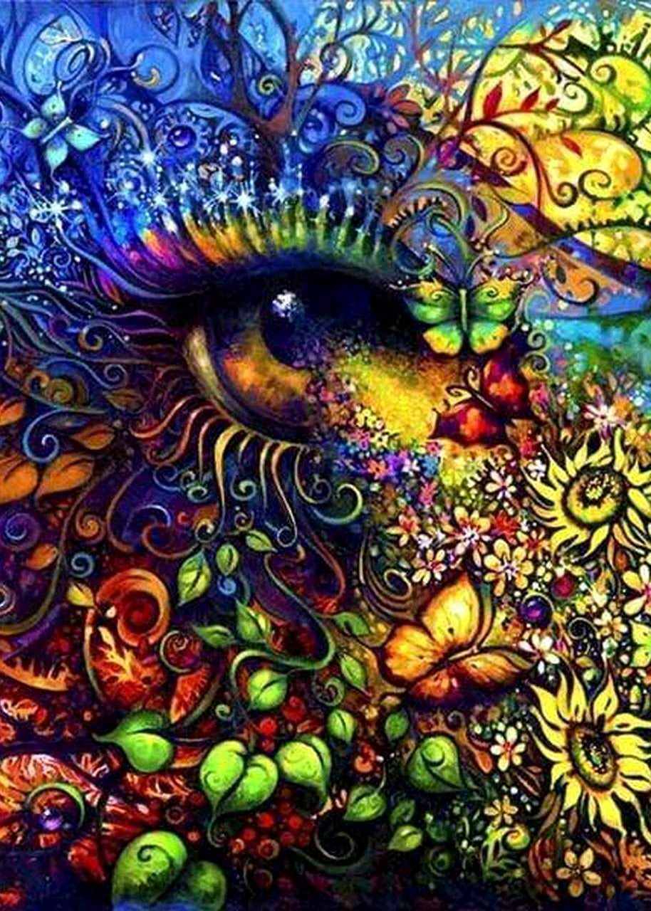 Eye In The Abstract Flowers - Best Diamond Art