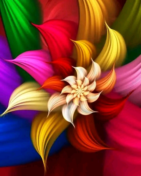 Fleur colorée - Art du diamant 
