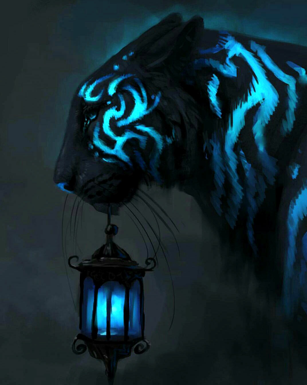 Tigre lumineux - Peinture au diamant animal 
