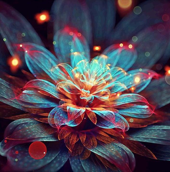 Glowing Flower - Paint by Diamonds