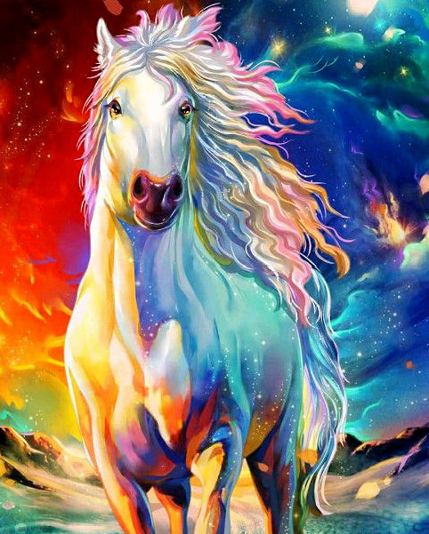 Magnifique kit de peinture cheval blanc 