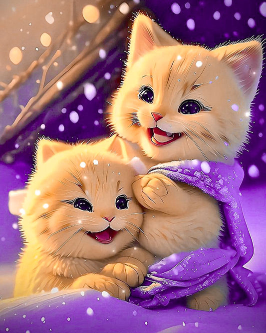 Happy Cute Kittens Diamond Art