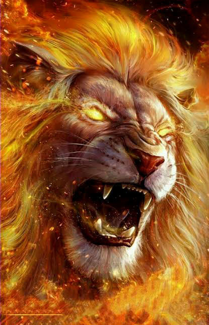 Lord Of The Fire - Lion Diamond Bead Art