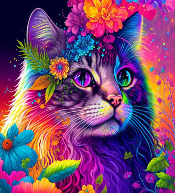 Lovely Colorful Cat paint by number