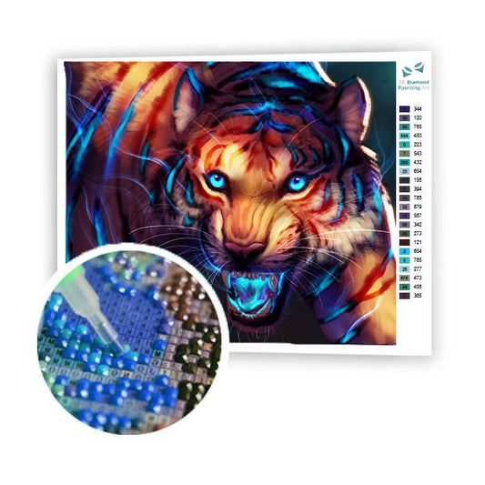 Mythischer Tiger – Fantasy-Diamantgemälde 