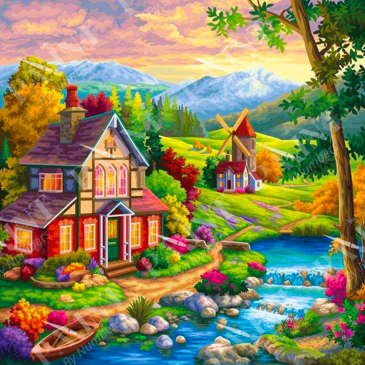 Peaceful Life Scenery Paint by number kits