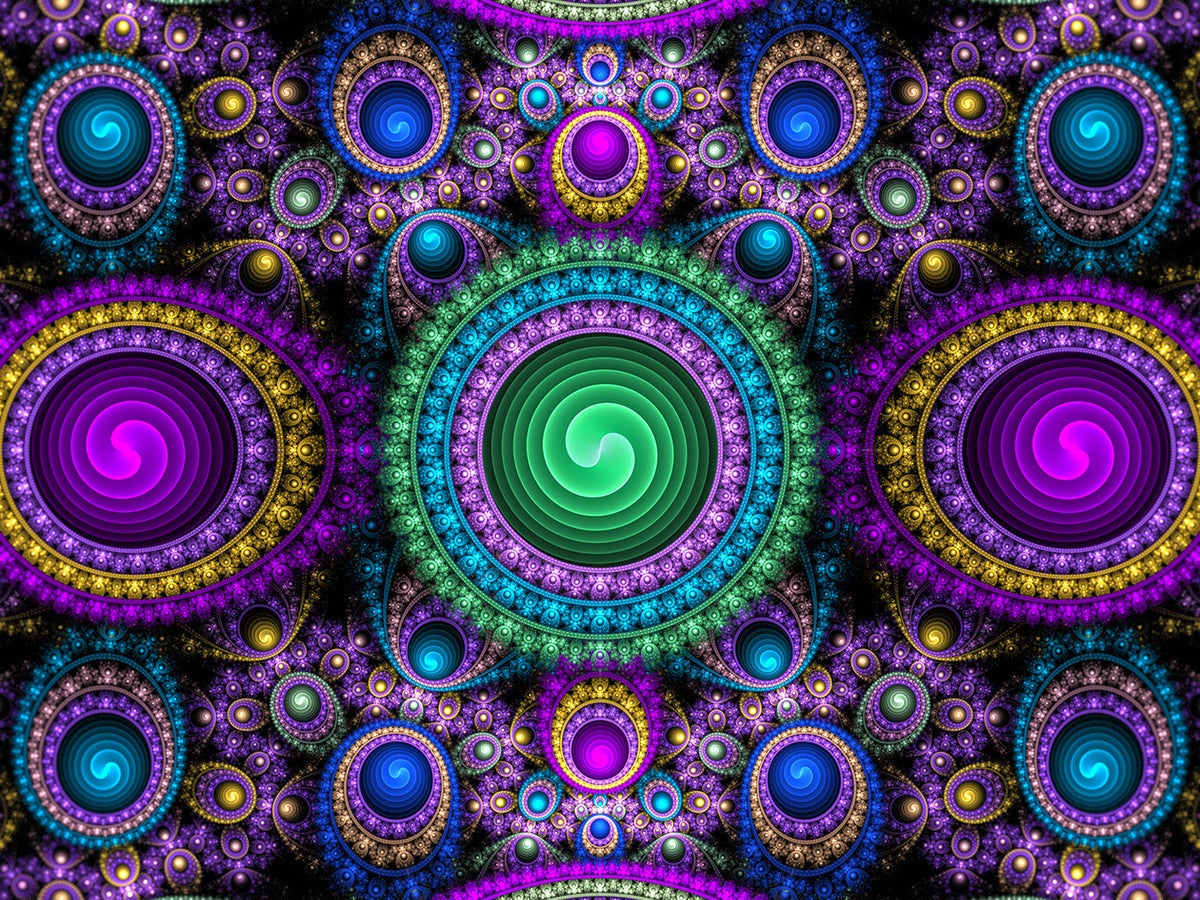 Purple Green Mandala Art paint by numbers