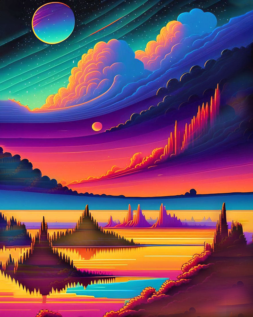 Colorful Sky Painting by Numbers