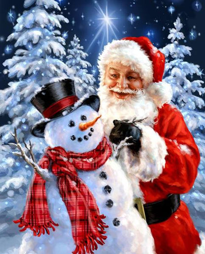 Happy Santa & Snowman - Christmas Diamond Art – All Diamond Painting Art