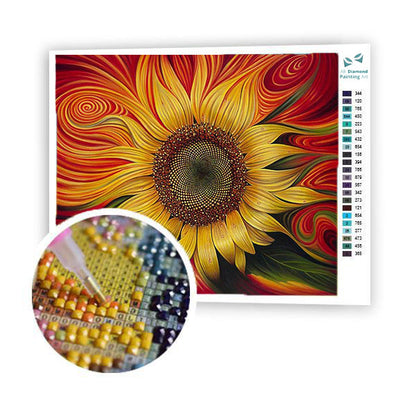 Sunflower Abstract Art - Flower Diamond Painting