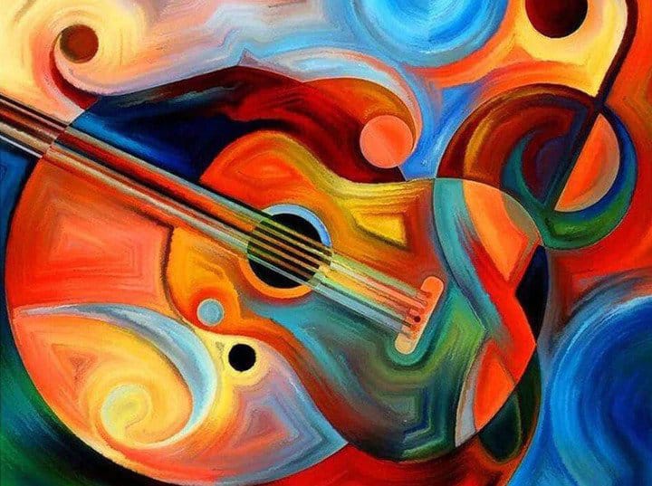 Colorful Guitar Painting By Number Kit