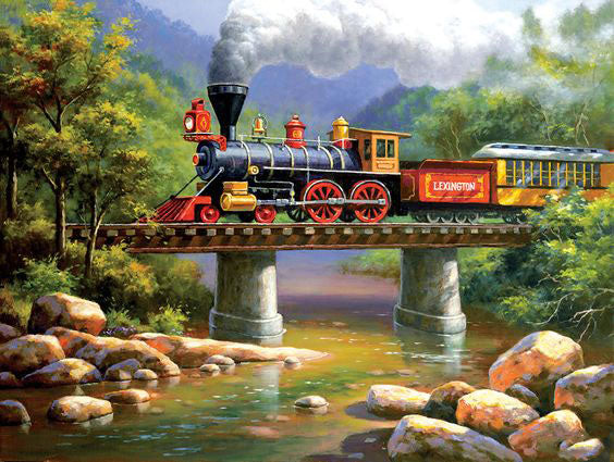 Train On Bridge - paint by numbers Kits For Adults