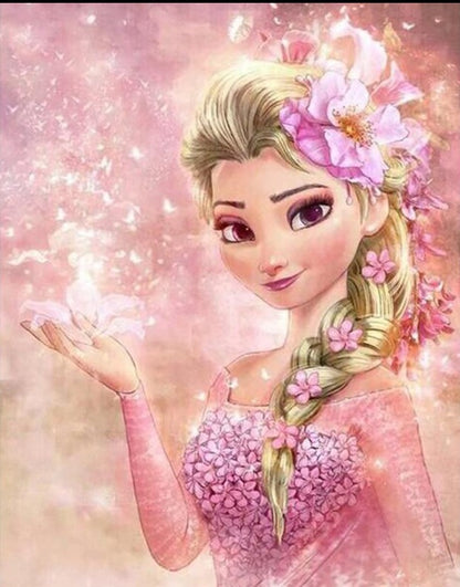 Elsa In Pink Dress - Diamond Painting - All Diamond Painting Art