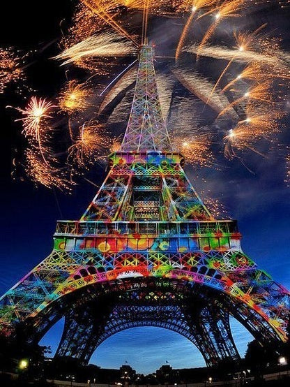 Colorful Eiffel Tower - Best Diamond Painting Kits - All Diamond Painting Art