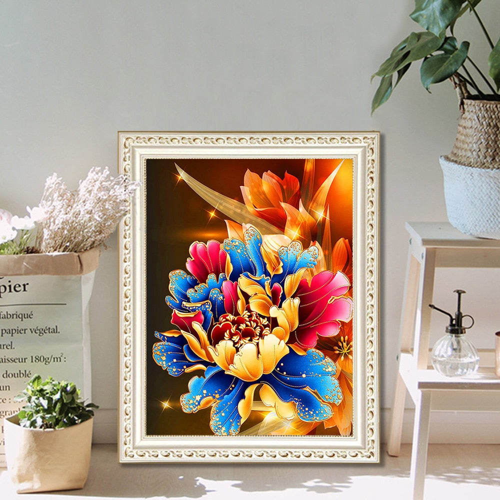 Multi Color Flower Diamond Painting - All Diamond Painting Art