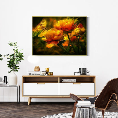 Yellow Flower & Butterfly - 5D Diamond Art - All Diamond Painting Art