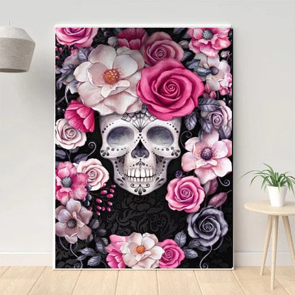 Roses & Skull Diamond Dotz Painting - All Diamond Painting Art